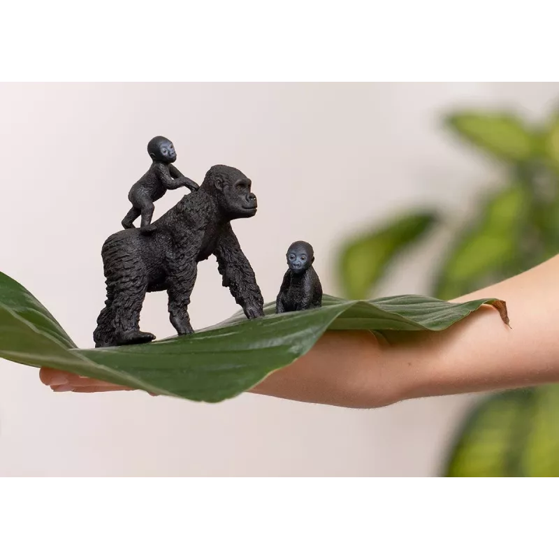 schleich WILD LIFE Gorilų šeima, 3 metai (-ų), Džiunglės, Laukiniai gyvūnai / nuotykių žaislai, Juoda, Pilka