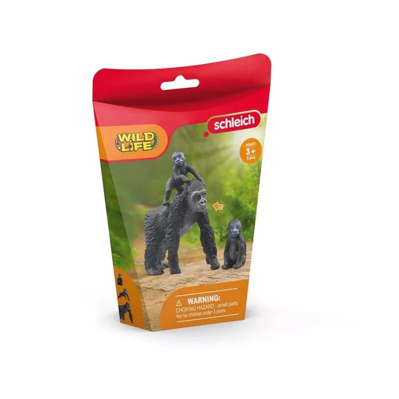 schleich WILD LIFE Gorilų šeima, 3 metai (-ų), Džiunglės, Laukiniai gyvūnai / nuotykių žaislai, Juoda, Pilka