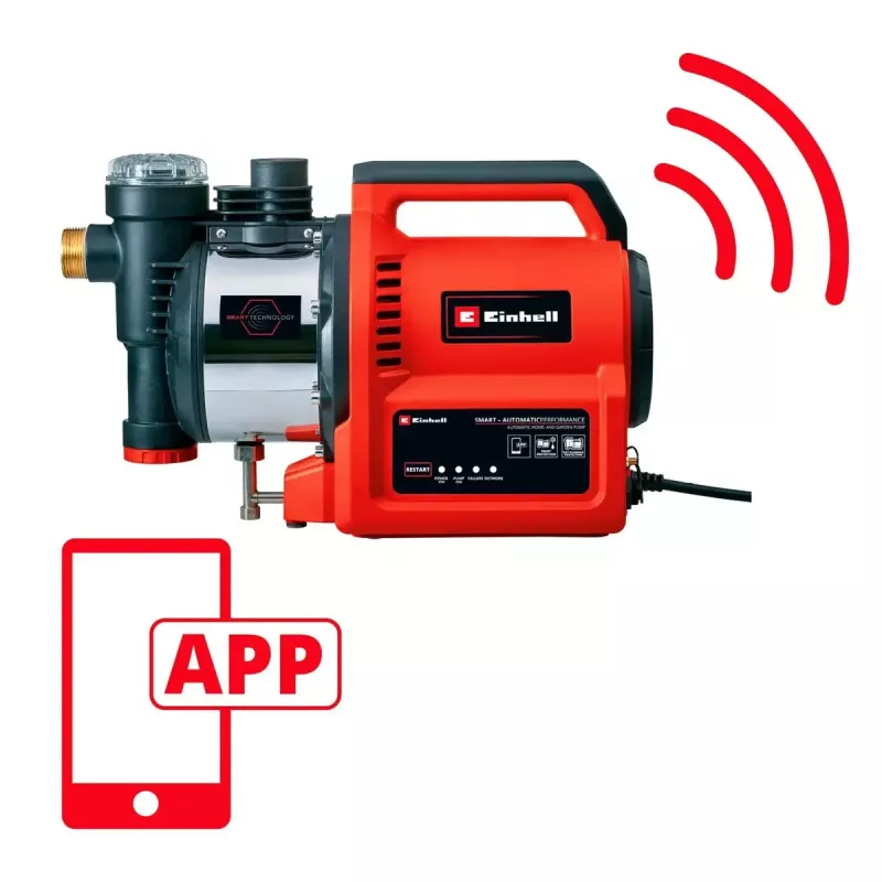 Vandens siurblys EINHELL GE‑AW 1144 SMART — 1100 W, programėlės valdymas, sodo laistymas ir vandens perpumpavimas
