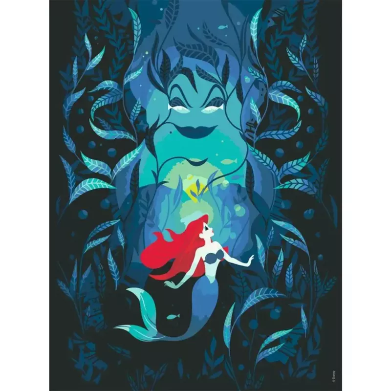 Ravensburger Piešimo rinkinys CreArt Disney Ariel ir Ursula 23732 — piešimo rinkinys vaikams su iš anksto atspausdintu motyvu