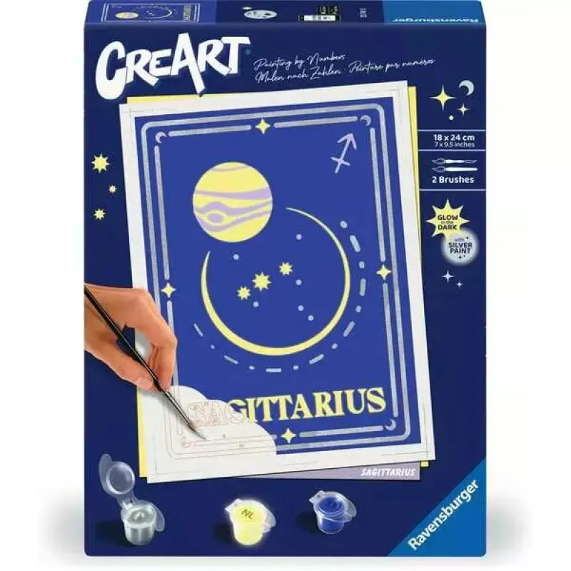Piešimo pagal numerius rinkinys Ravensburger CreArt – Šaulio zodiako ženklas, modelis 23741