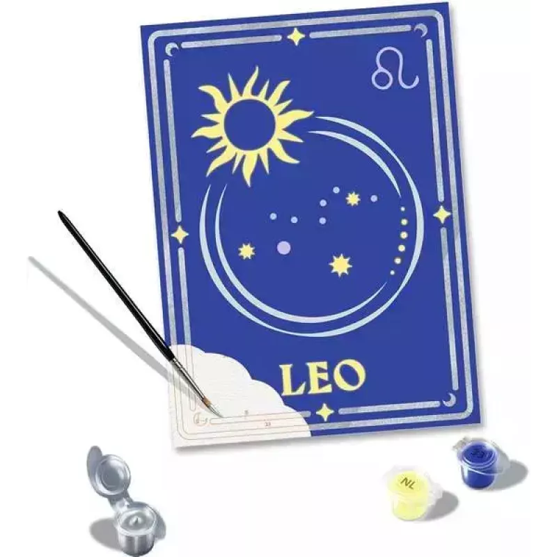 Spalvinimo pagal numerius rinkinys Ravensburger CreArt Zodiako ženklas Liūtas – tapybos rinkinys, modelis 23743