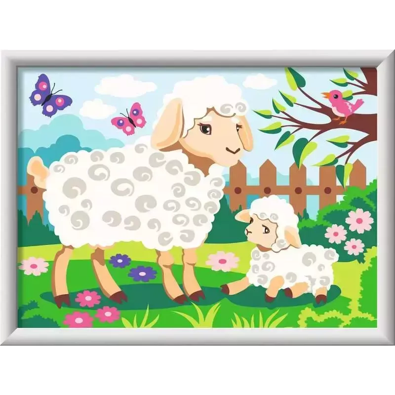 Ravensburger CreArt 23764 tapybos pagal skaičius rinkinys, avis su ėriuku