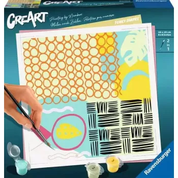 Dažų rinkinys Ravensburger CreArt Funky Shapes – tapybos rinkinys kūrybiniams meno projektams