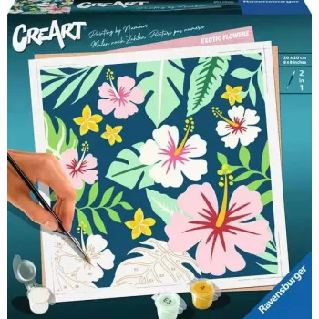 Tapybos rinkinys Ravensburger CreArt – egzotiški augalai (modelis 23729) spalvinimo pagal numerius rinkinys