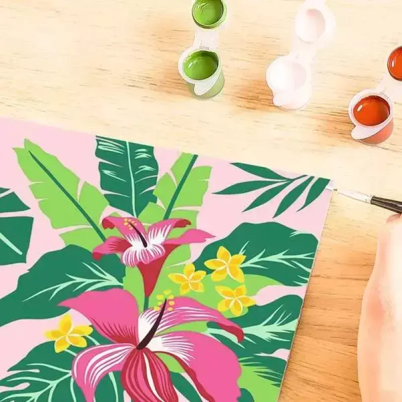 Ravensburger CreArt Tropical Plants dažymo rinkinys, modelis 23728 — tapybos pagal numerius rinkinys