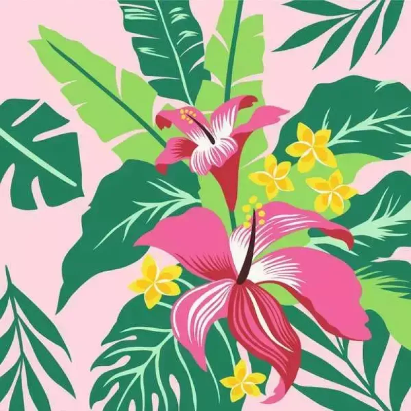 Ravensburger CreArt Tropical Plants dažymo rinkinys, modelis 23728 — tapybos pagal numerius rinkinys