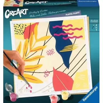 Tapybos rinkinys Ravensburger CreArt Playful Plants — kūrybinis tapybos rinkinys, modelis 23638