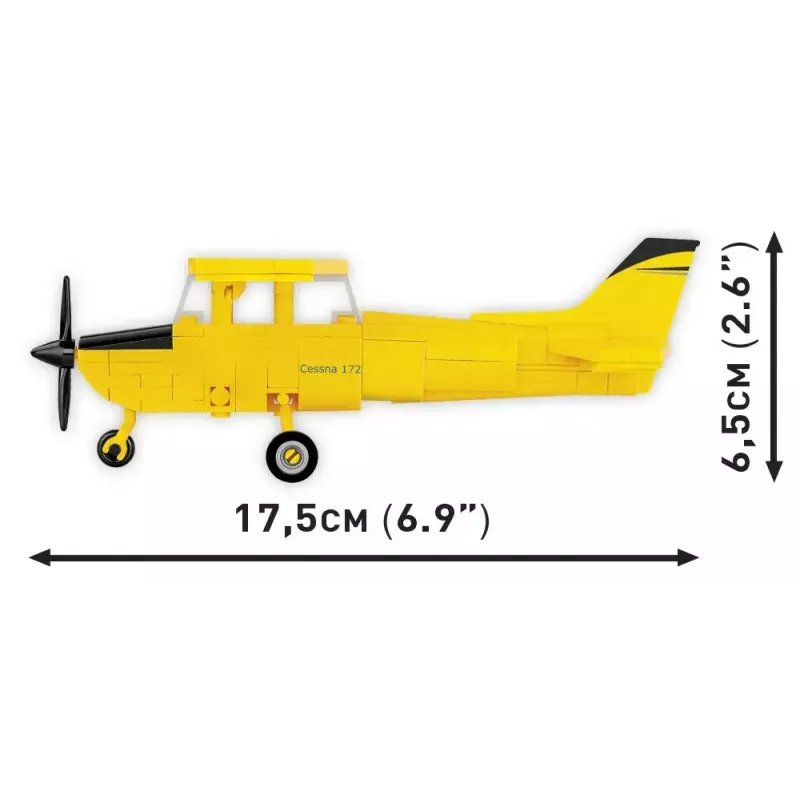 Konstruktorius Cobi Cessna 172 Skyhawk geltonas modelis 26621 - mastelio ir surinkimo rinkinys