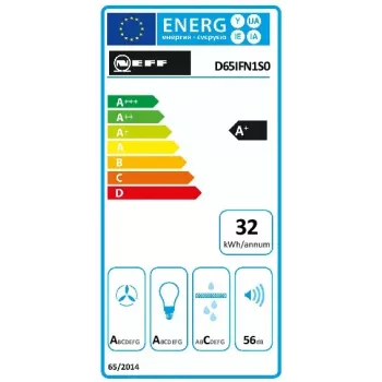 Neff D65IFN1S0 gartraukis Montuojamas ant sienos Juoda 687 m³/h