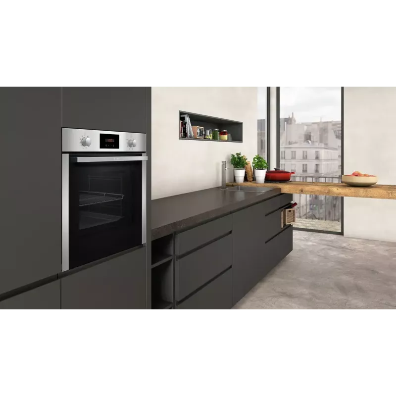 NEFF BX48P maisto gaminimo prietaisų rinkinys – Zoninė indukcinė kaitlentė (4 zonos), elektrinė orkaitė 71 l, juoda