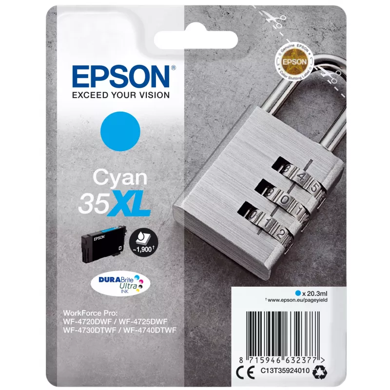 Epson Padlock vienos pakuotės žalsva 35XL DURABrite Ultra rašalo kasetė
