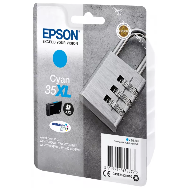 Epson Padlock vienos pakuotės žalsva 35XL DURABrite Ultra rašalo kasetė