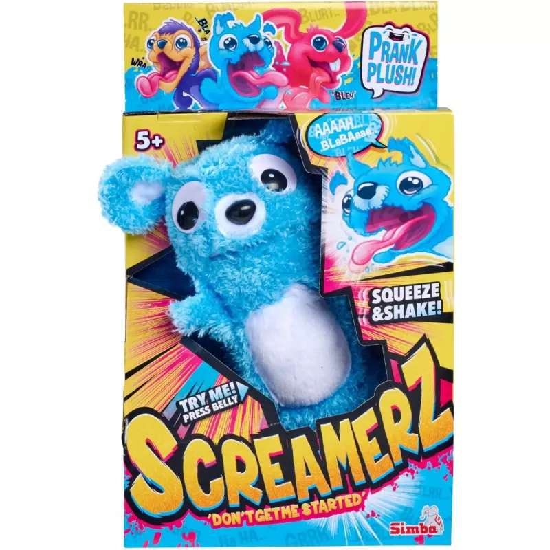 Pliušinis meškiukas ScreamerZ Bear, Simba‑Dickie, modelis 105953331 – minkštas žaislas su garso funkcija