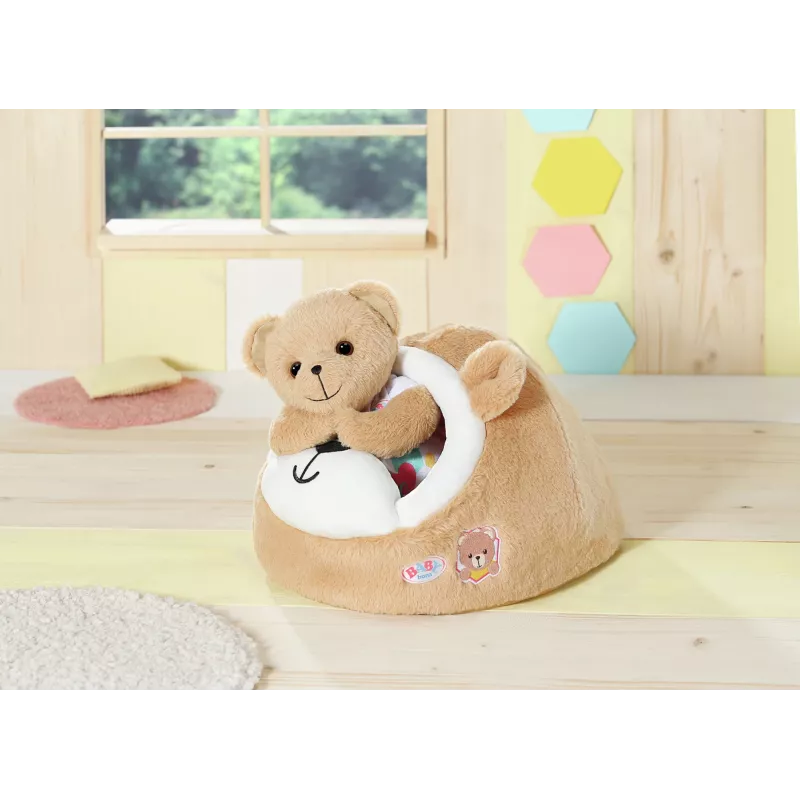 Minkštas žaislas meškos urvas ZAPF creation BABY born — pliušinis žaidimų aksesuaras lėlėms