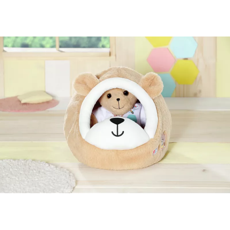 Minkštas žaislas meškos urvas ZAPF creation BABY born — pliušinis žaidimų aksesuaras lėlėms