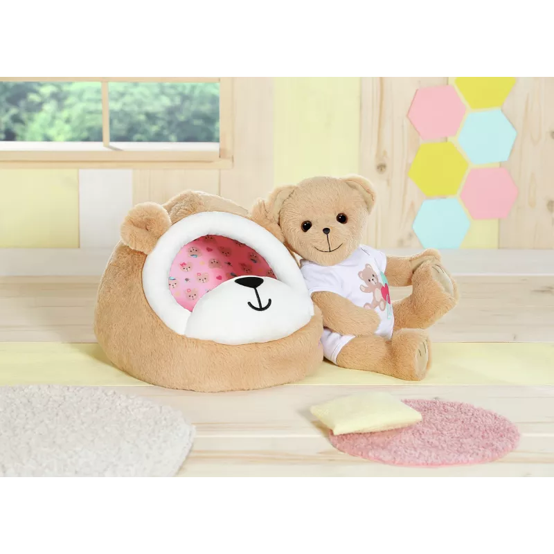 Minkštas žaislas meškos urvas ZAPF creation BABY born — pliušinis žaidimų aksesuaras lėlėms