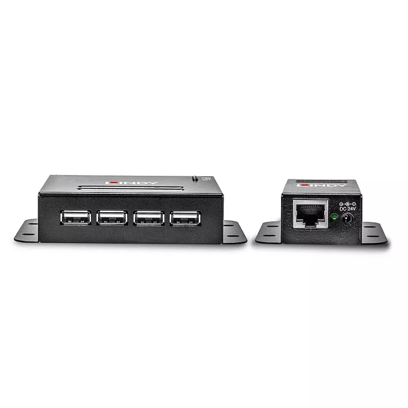 Lindy 50m 4 prievadų USB 2.0 Cat.6 ilgintuvas, tinklo siųstuvas ir imtuvas, 50 m, 480 Mbit/s, Cat5, Cat5e, Cat6, NS1021, fosforinė bronza