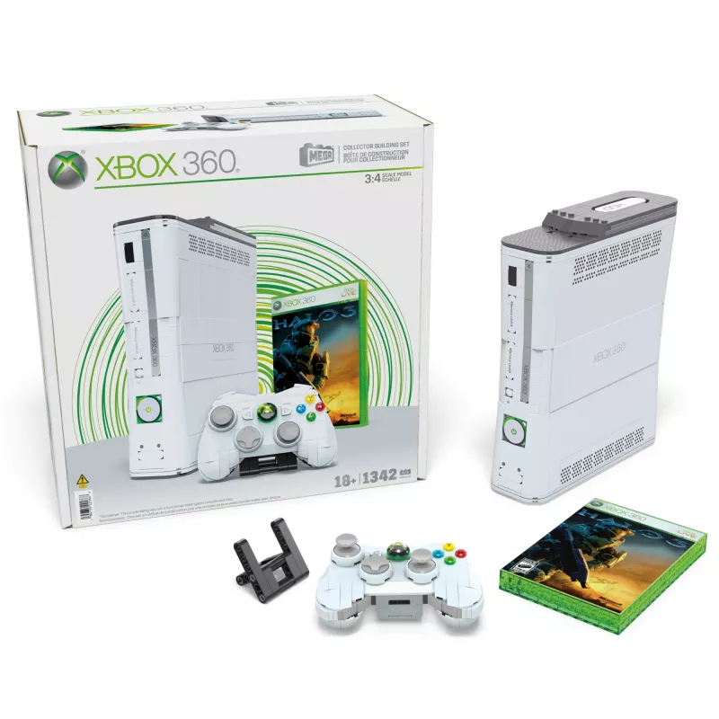 “MEGA” „Microsoft Xbox 360“ kopijos konstravimo žaislų rinkinys su lemputėmis (1342 dalys) kolekcionieriams