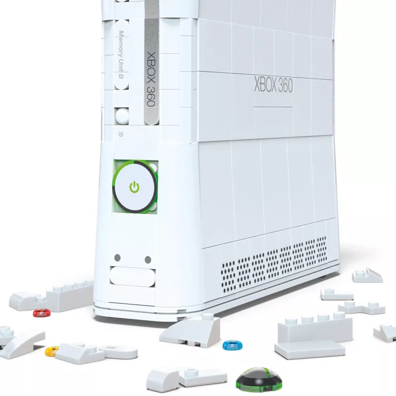 “MEGA” „Microsoft Xbox 360“ kopijos konstravimo žaislų rinkinys su lemputėmis (1342 dalys) kolekcionieriams