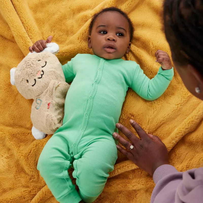 Fisher-Price Soothe & Settle Bunny pliušinis kūdikio žaislas ir pritaikomas garso aparatas su judesiu