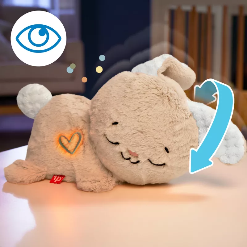 Fisher-Price Soothe & Settle Bunny pliušinis kūdikio žaislas ir pritaikomas garso aparatas su judesiu
