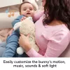 Fisher-Price Soothe & Settle Bunny pliušinis kūdikio žaislas ir pritaikomas garso aparatas su judesiu