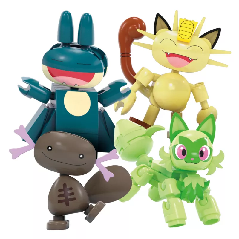 MEGA Pokémon apžvalgos rato linksmas konstravimo žaislų rinkinys, su 4 veiksmo figūrėlėmis (393 dalys) vaikams