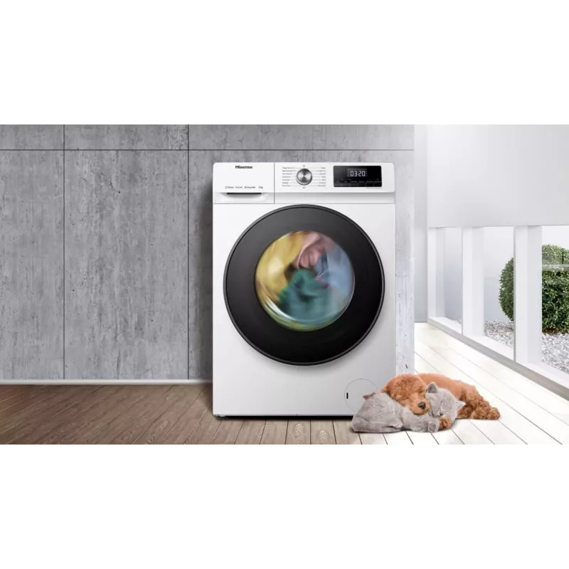 Hisense WFQA7014EVJM skalbimo mašina Įkraunama iš priekio 7 kg 1310 RPM Balta