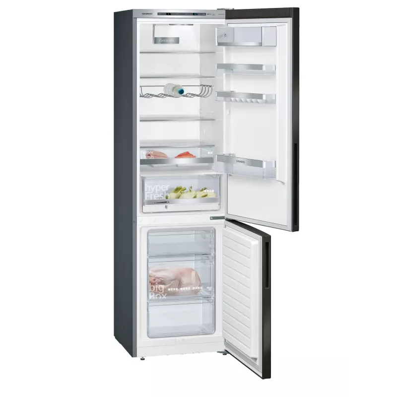 Šaldytuvas-šaldiklis Siemens iQ500 KG39E8XBA, laisvai pastatomas, 343 L, juodos spalvos, nerūdijantis plienas
