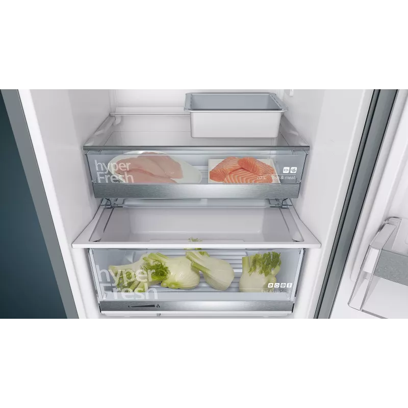 Šaldytuvas-šaldiklis Siemens iQ500 KG39E8XBA, laisvai pastatomas, 343 L, juodos spalvos, nerūdijantis plienas