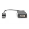DIGITUS ASSMANN DisplayPort keitiklio kabelis, DP – HDMI+DVI+VGA V-V/M/M, 20 cm 3-in-1 daugialypės terpės kabelis, CE, juodas