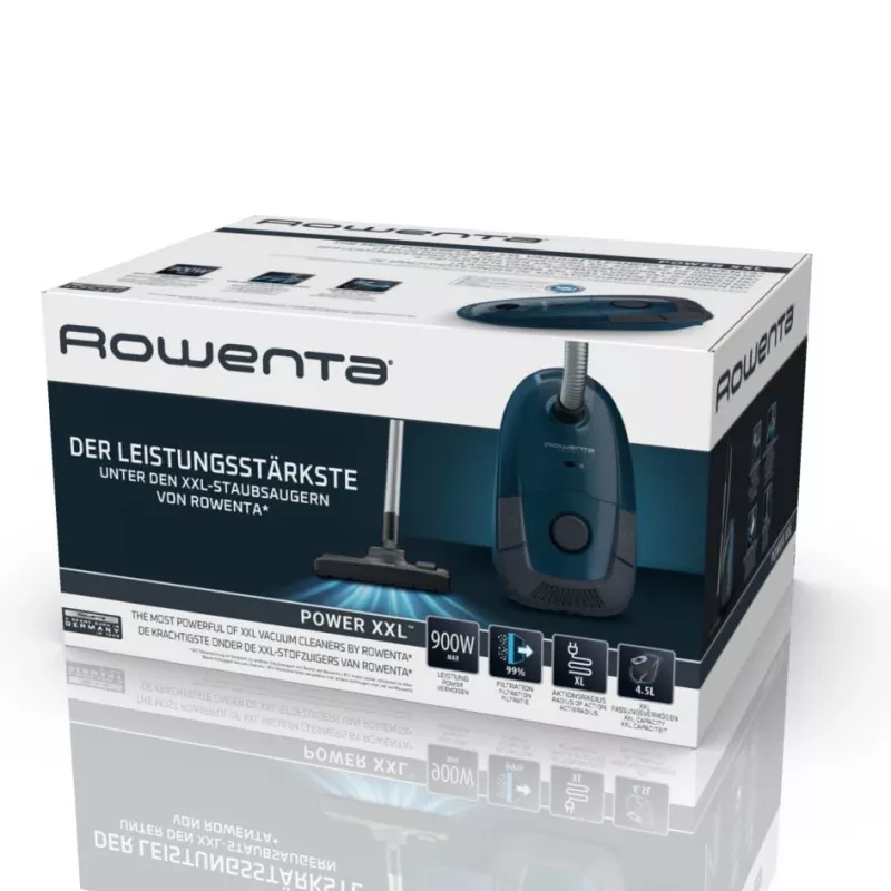 Rowenta Power XXL RO3126 4,5 L cilindrinis dulkių siurblys Sausas valymas 900 W Dulkių maišelis