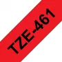 Laminuota juosta Brother TZe461 36 mm, juoda ant raudono