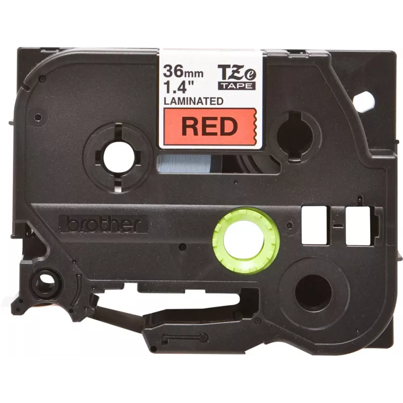 Laminuota juosta Brother TZe461 36 mm, juoda ant raudono
