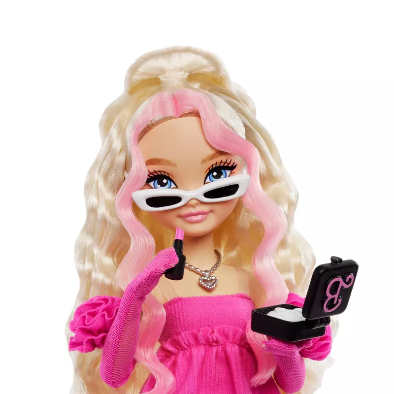 Barbie Dream Besties „Malibu“ mados lėlė su 8 makiažo ir plaukų tematikos aksesuarais