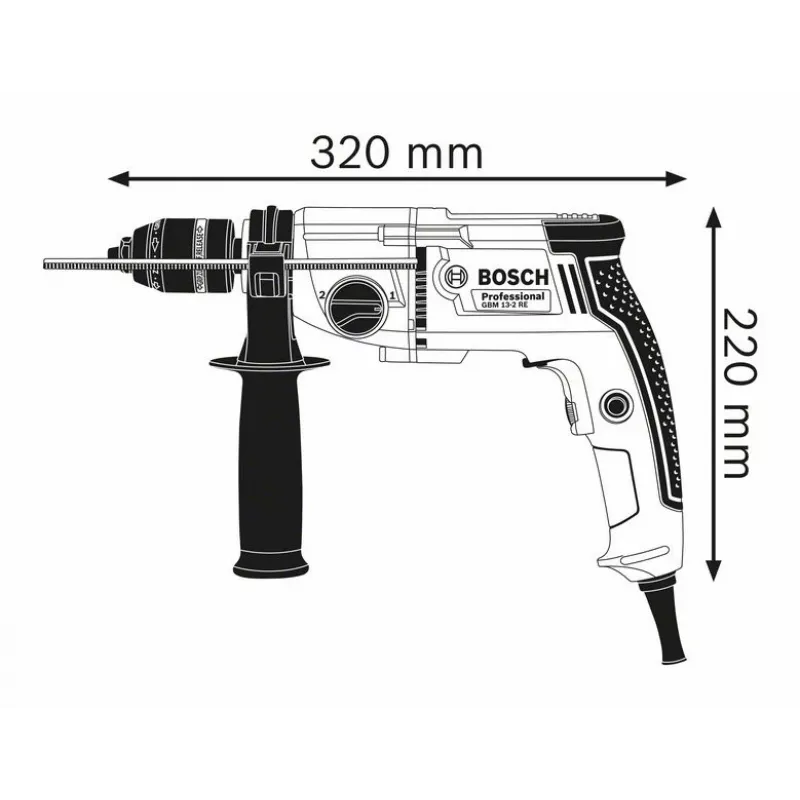 Bosch 0 601 1B2 002 grąžtas 500 aps./min. beraktis 2,4 kg juoda, mėlyna