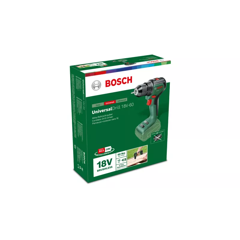 Bosch Universal Drill 18V-60 1900 RPM Keyless 1,3 kg juoda, žalia