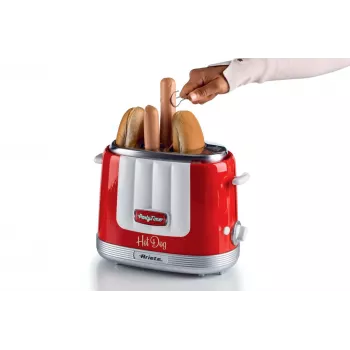 Ariete 206 Hot dog Maker Party Time, 650W, sumuštiniai ir dešrainiai, raudona