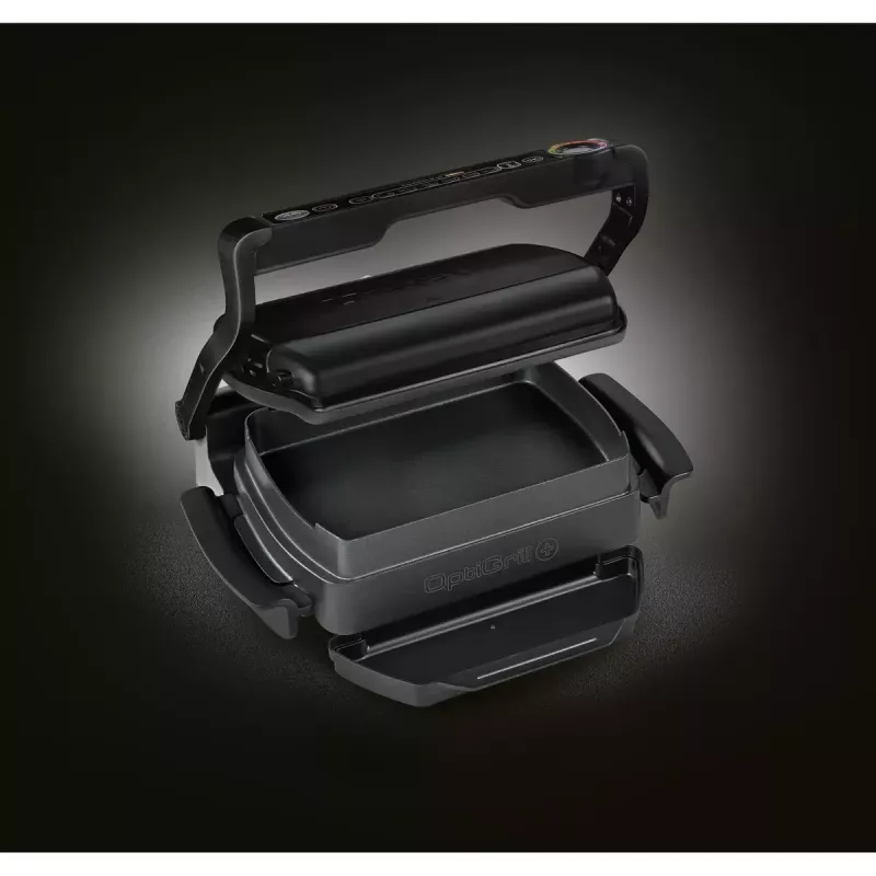 Kontaktinė grilinė Tefal GC7148 — 2000 W, nerūdijančio plieno korpusas, stačiakampė, reguliuojamas termostatas, grotelių viršutinis paviršius, 365×365×175 mm