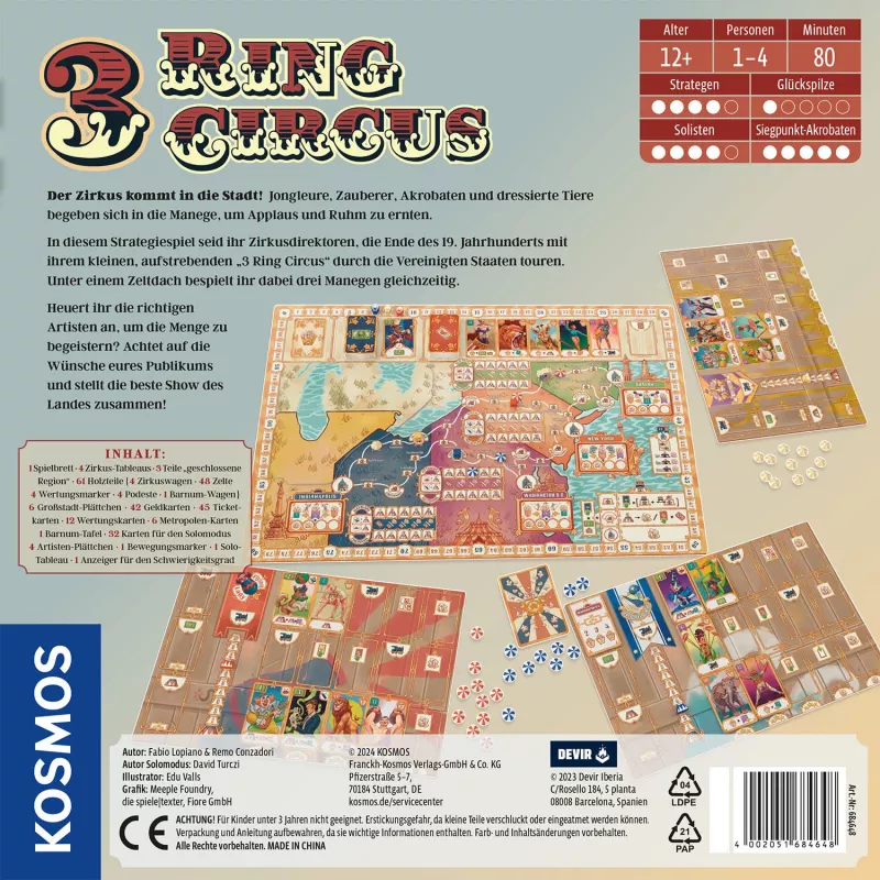 Kosmos 3 Ring Circus 80 min Stalo žaidimas Strateginis