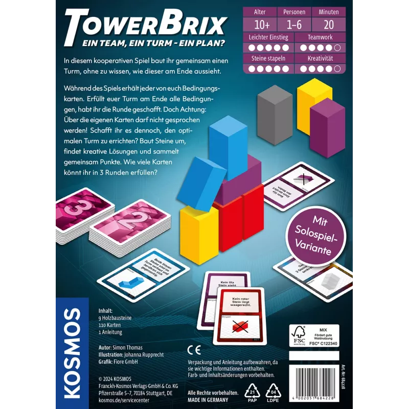 Kosmos TowerBrix 20 min Stalo žaidimas Šeimos