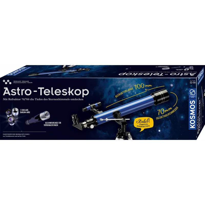 Kosmos Astro-Teleskop, Teleskopas, Astronomija, 12 m., Juoda