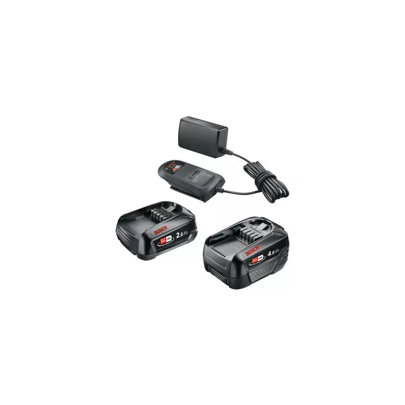 Bosch Starter-Set 18V - 2 x Akku (2,0 Ah + 4,0 Ah) Baterija ir įkroviklio rinkinys