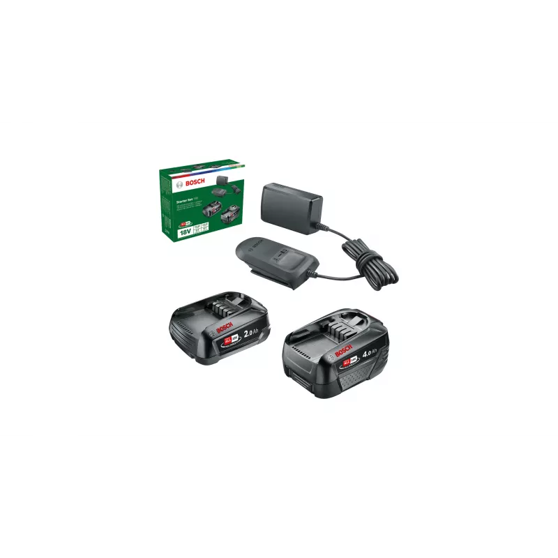 Bosch Starter-Set 18V - 2 x Akku (2,0 Ah + 4,0 Ah) Baterija ir įkroviklio rinkinys