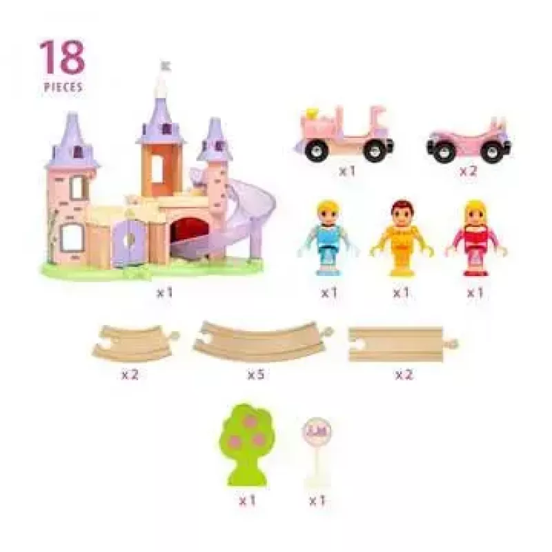 Medinis automobilių ir bėgių rinkinys Ravensburger 33312 — įvairiaspalvis, nuo 3 metų
