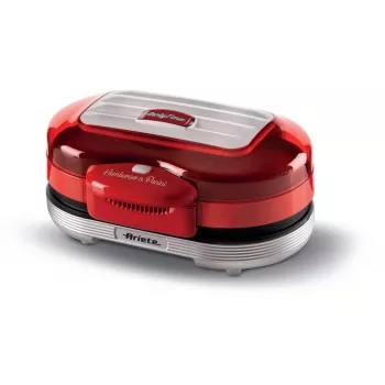 Ariete 205 Hamburger Maker Party Time, mėsainių gaminimo aparatas, 1200 W, Dvigubos nepridegančios plokštės, 2 skyriai, Lengvai valomas, Raudona