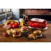Ariete 205 Hamburger Maker Party Time, mėsainių gaminimo aparatas, 1200 W, Dvigubos nepridegančios plokštės, 2 skyriai, Lengvai valomas, Raudona
