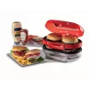 Ariete 205 Hamburger Maker Party Time, mėsainių gaminimo aparatas, 1200 W, Dvigubos nepridegančios plokštės, 2 skyriai, Lengvai valomas, Raudona