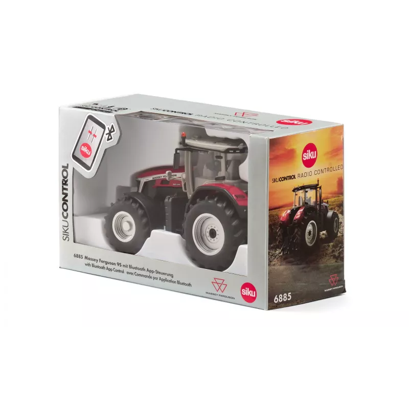 RC transporto priemonė Siku Massey Ferguson 9S Bluetooth programėlės valdymas – mastelinis traktorius, valdomas programėle, įkraunamas